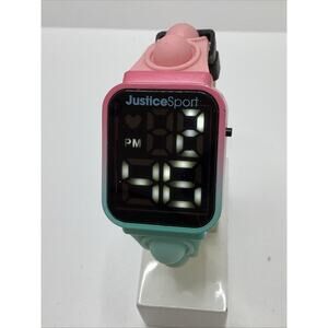 Justice Girls Sport Pink Blue Digital Watch New Battery